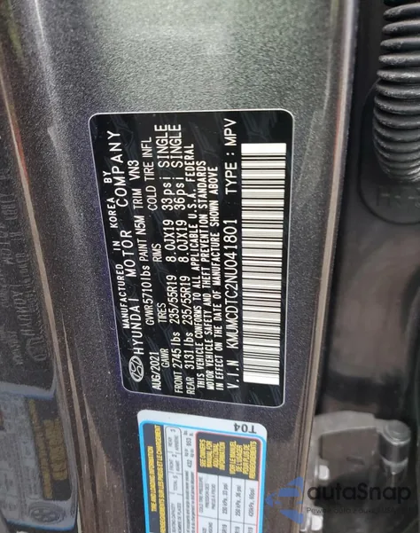 2022 Genesis Gv70 Base from USA, damaged, VIN KMUMCDTC2NU041801